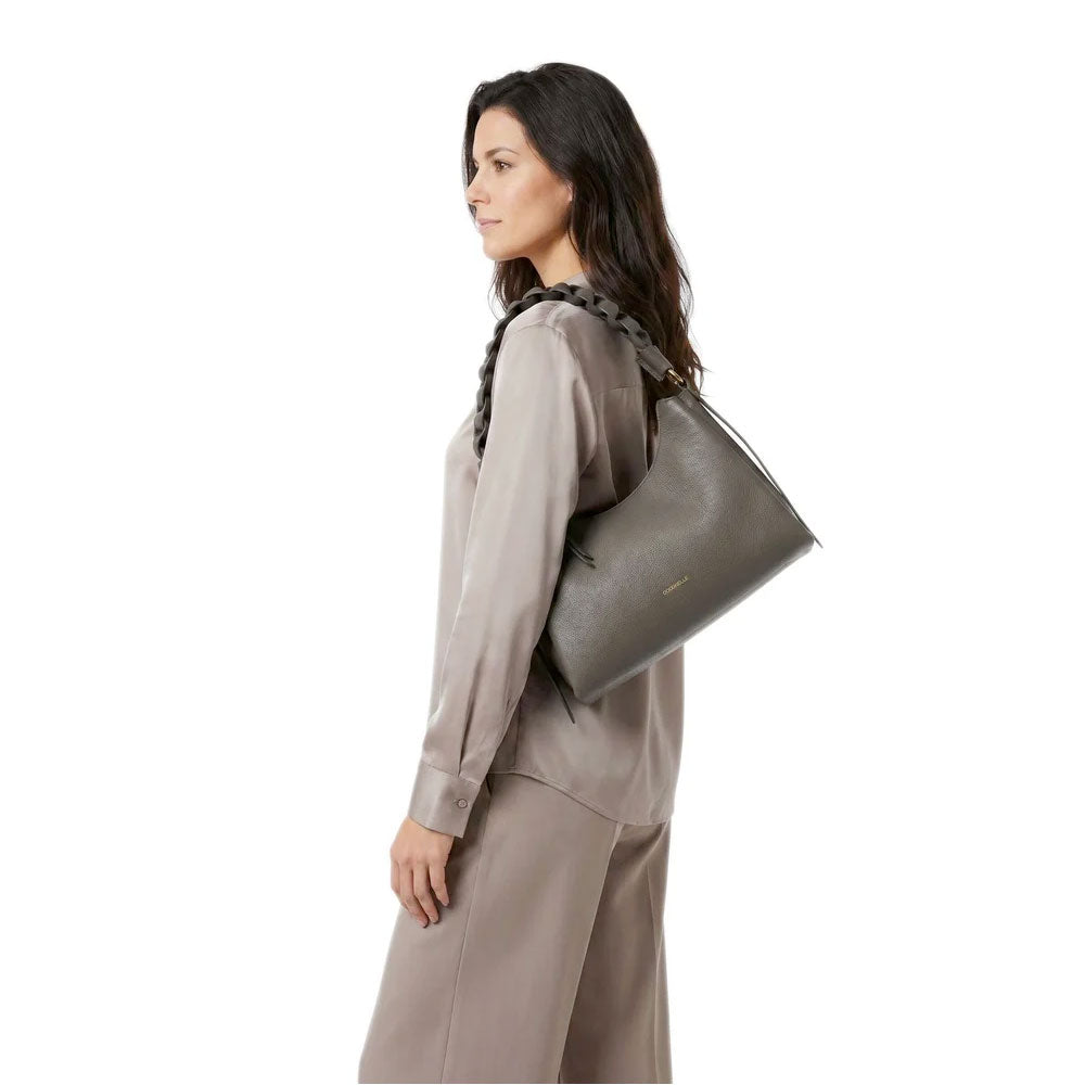 Borsa Donna a Spalla COCCINELLE in Pelle linea Boheme Small colore Fango - Honey