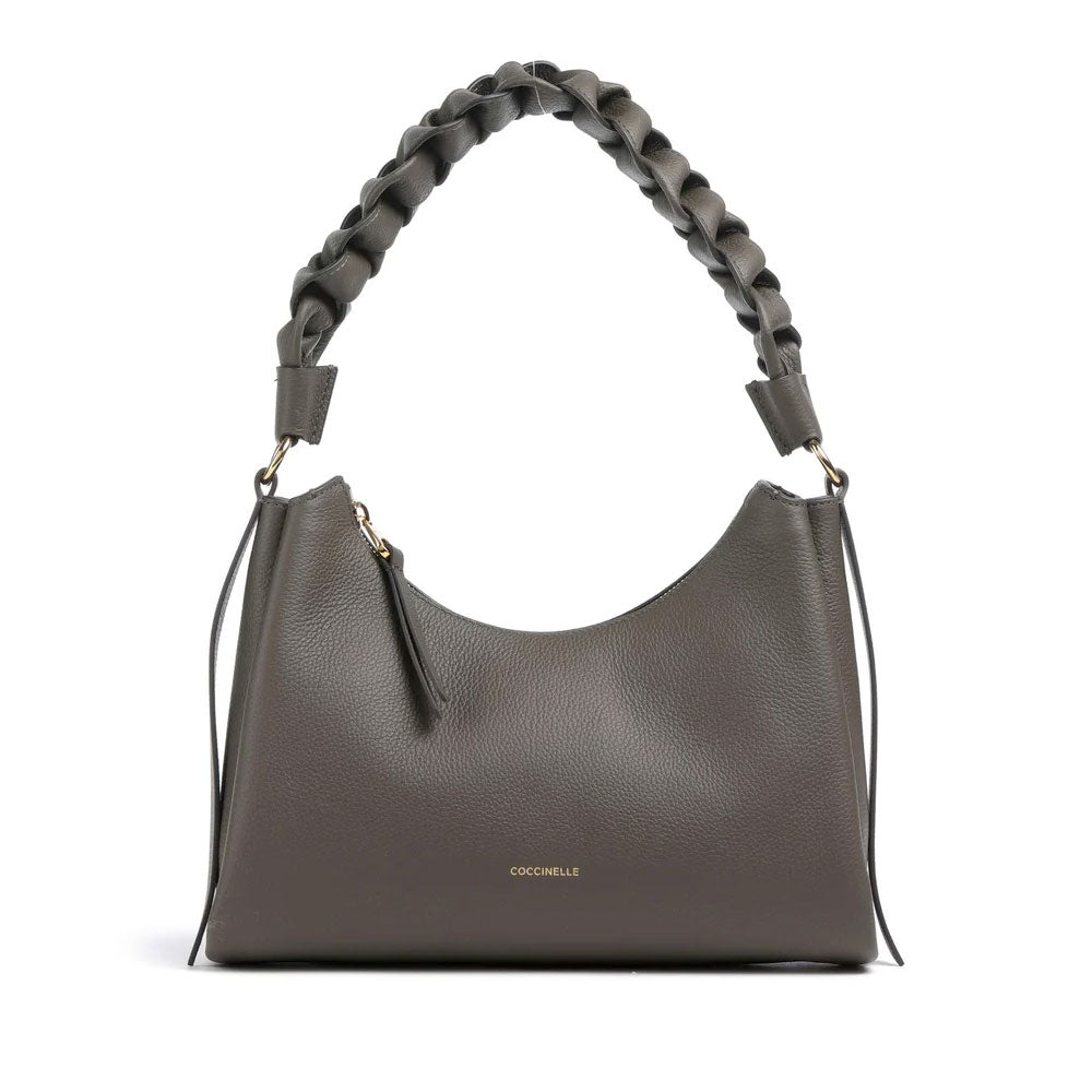Borsa Donna a Spalla COCCINELLE in Pelle linea Boheme Small colore Fango - Honey
