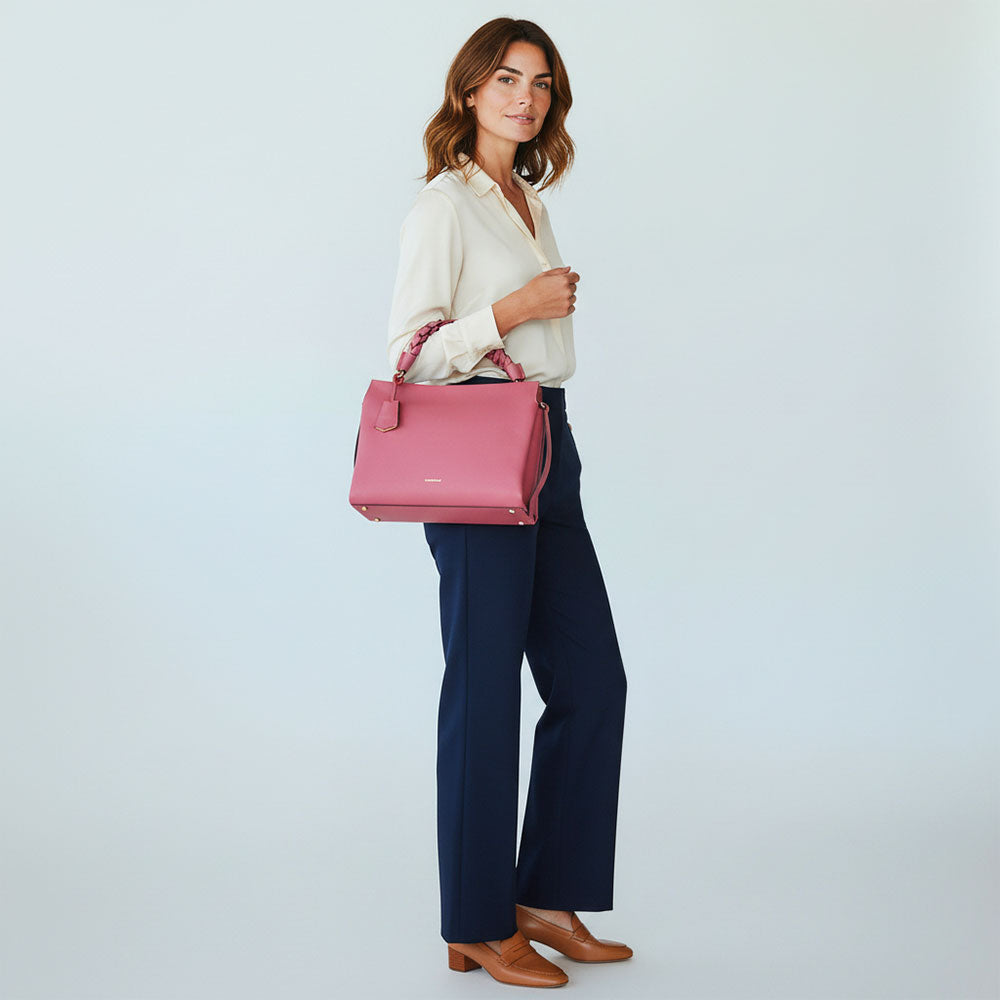 Borsa Donna a Mano COCCINELLE in Pelle linea Boheme Medium colore Rosewood - Brandy