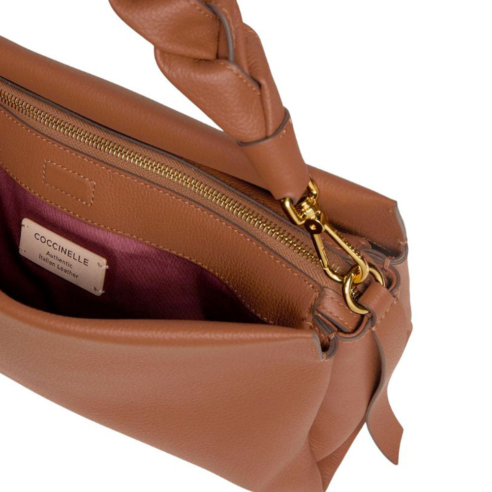 Borsa Donna a Mano COCCINELLE in Pelle linea Boheme Medium colore Cognac - Noir