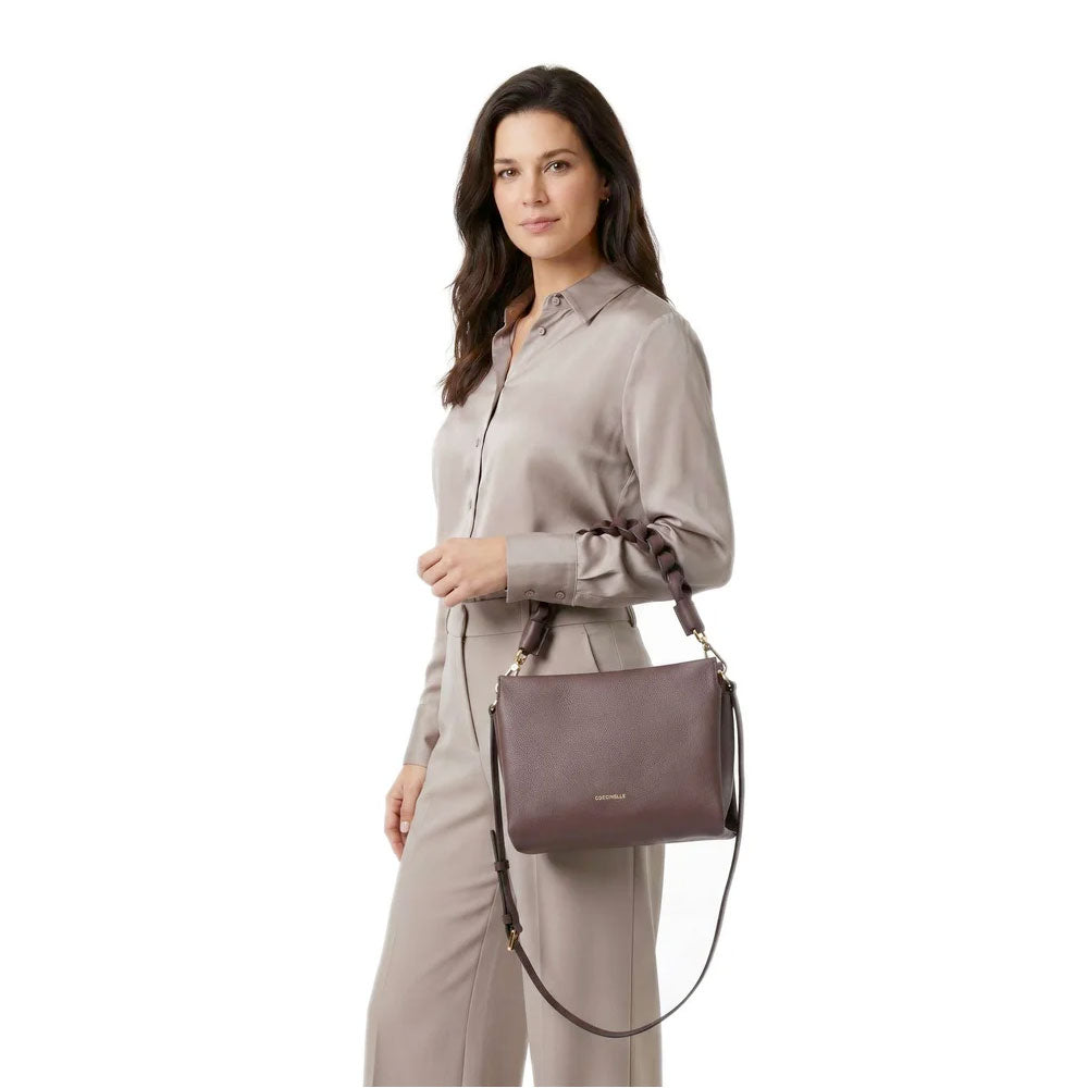 Borsa Donna a Mano COCCINELLE linea Boheme Small in Pelle Berry - Winter Rose