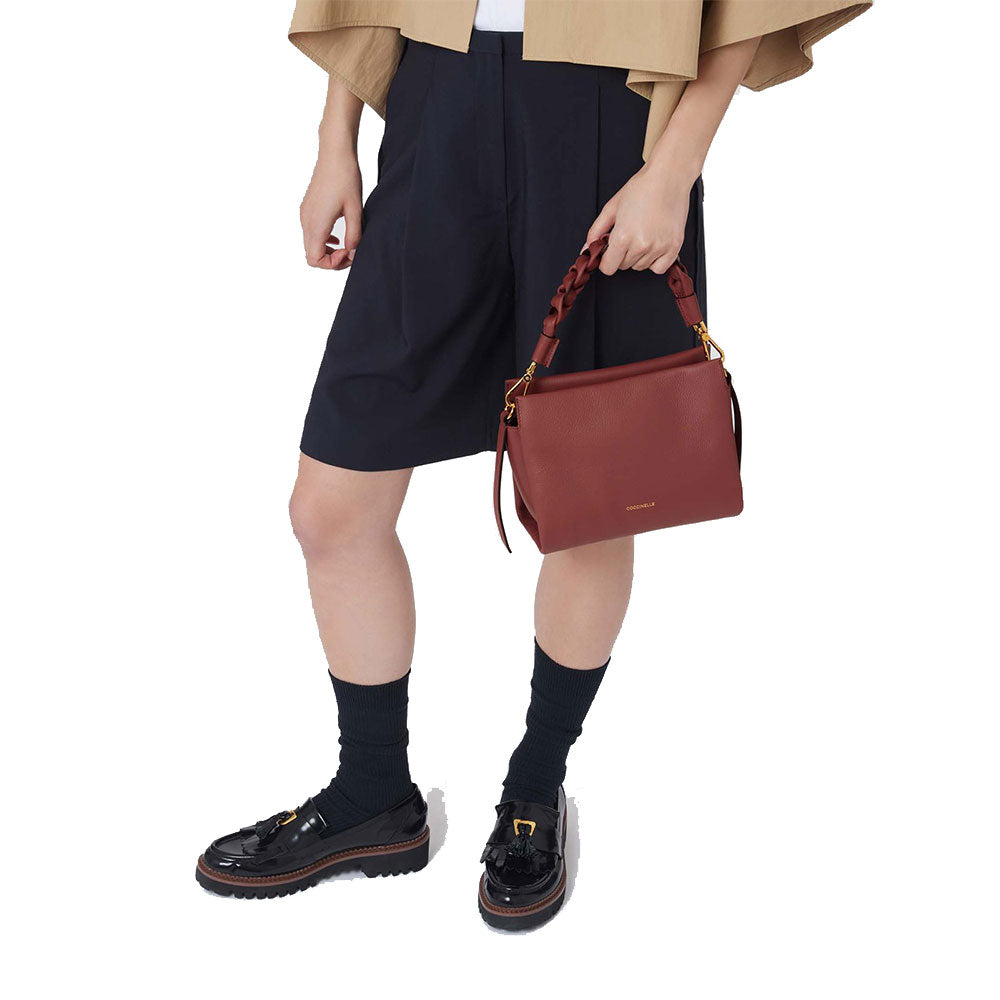 COCCINELLE Boheme Small Damenhandtasche aus Brandy Leder - Grenadine Red