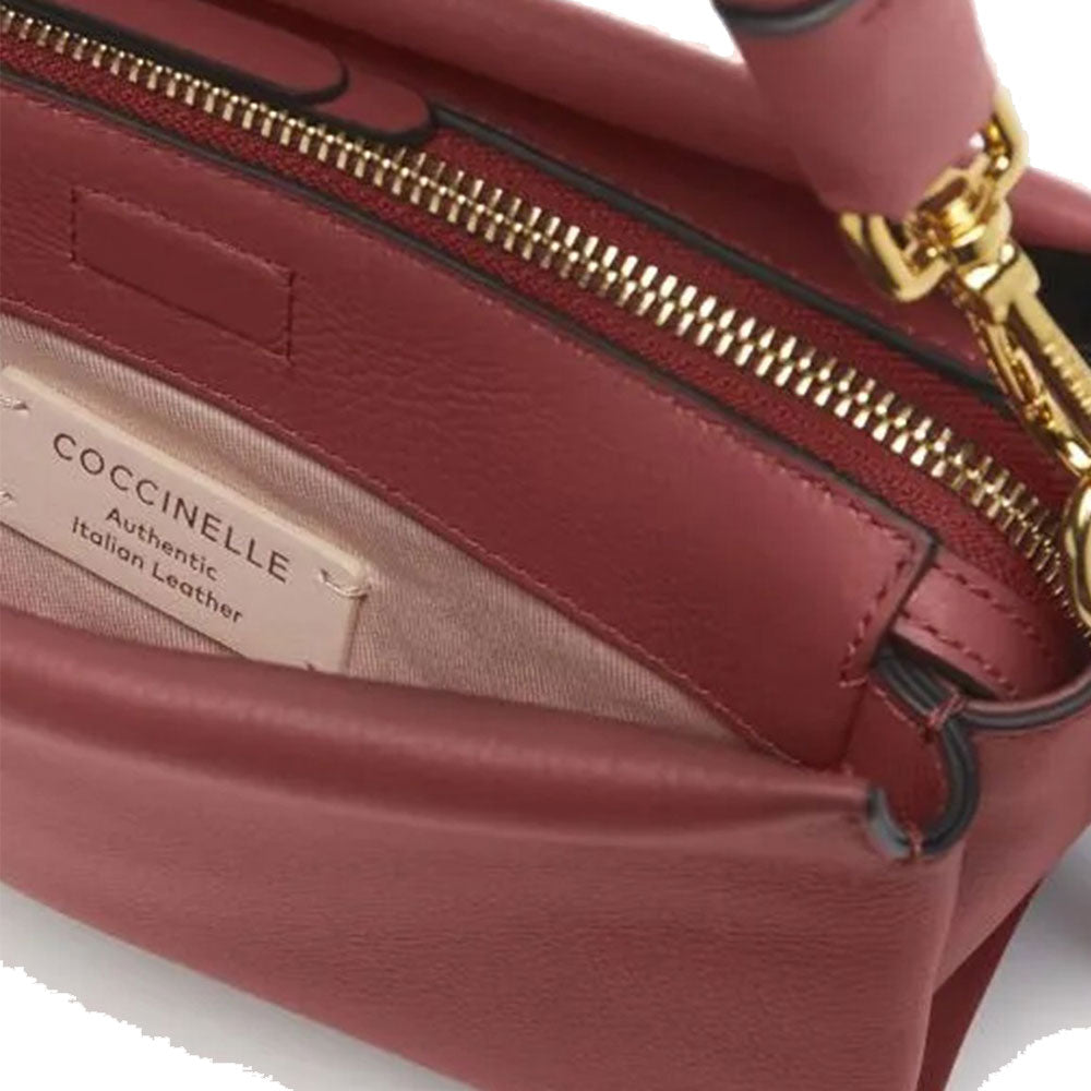 COCCINELLE Boheme Small Damenhandtasche aus Brandy Leder - Grenadine Red