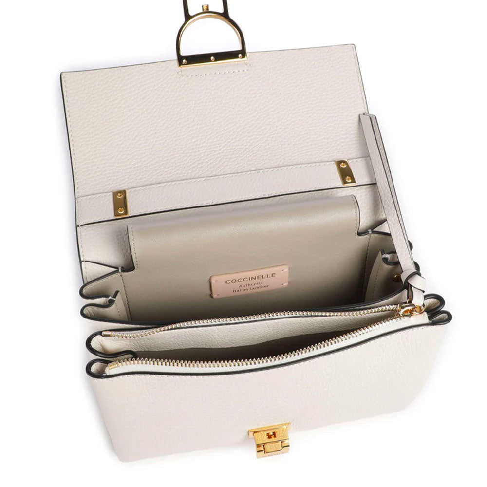 Borsa Donna a Tracolla COCCINELLE in Pelle Linea Arlettis colore Blanco