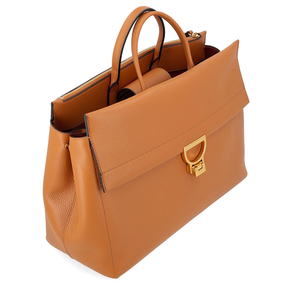 Borsa Donna a Mano COCCINELLE in Pelle linea Arlettis Colore Cuir Misura Grande