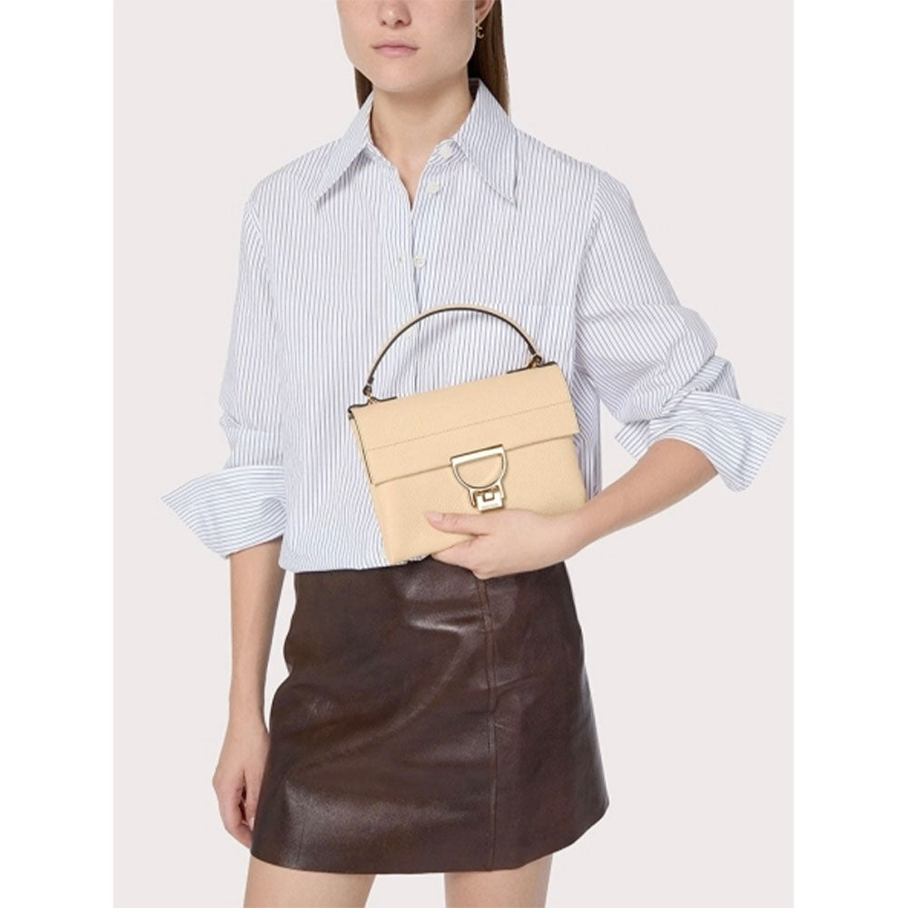 Borsa Donna a Mano con Tracolla COCCINELLE in Pelle Linea Arlettis Mini colore Rosewood
