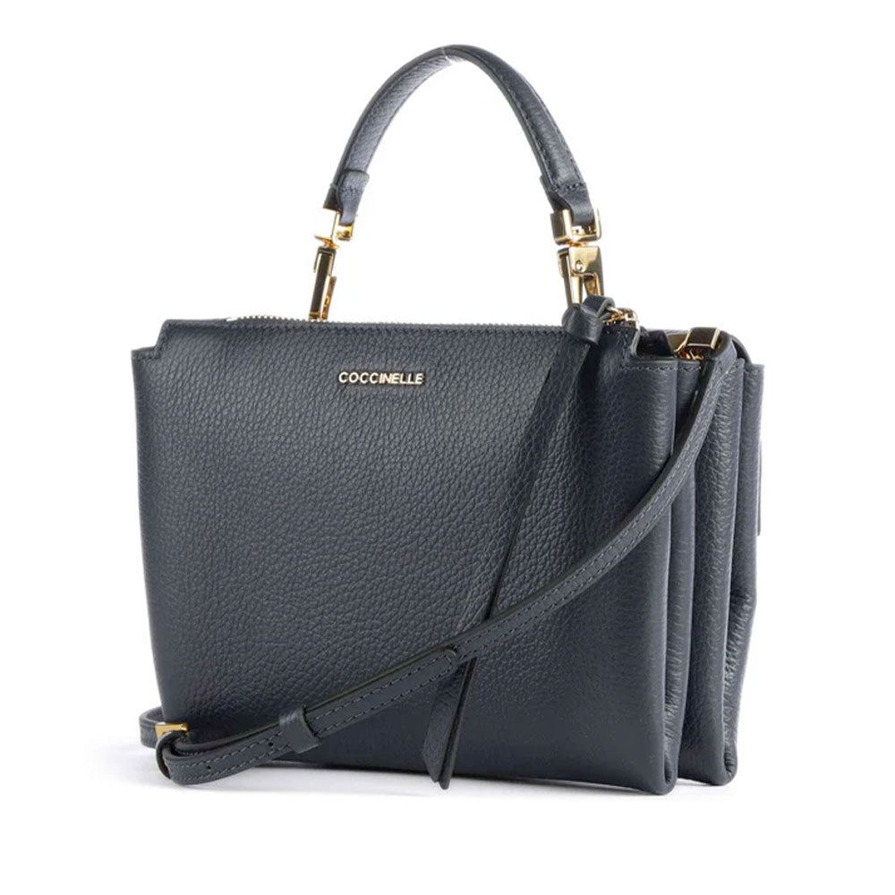 Borsa Donna a Mano con Tracolla COCCINELLE Linea Arlettis in Pelle colore Midnight Blue