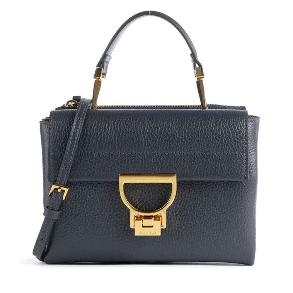 Borsa Donna a Mano con Tracolla COCCINELLE Linea Arlettis in Pelle colore Midnight Blue