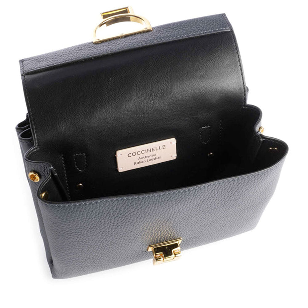 Borsa Donna a Mano con Tracolla COCCINELLE Linea Arlettis in Pelle colore Midnight Blue
