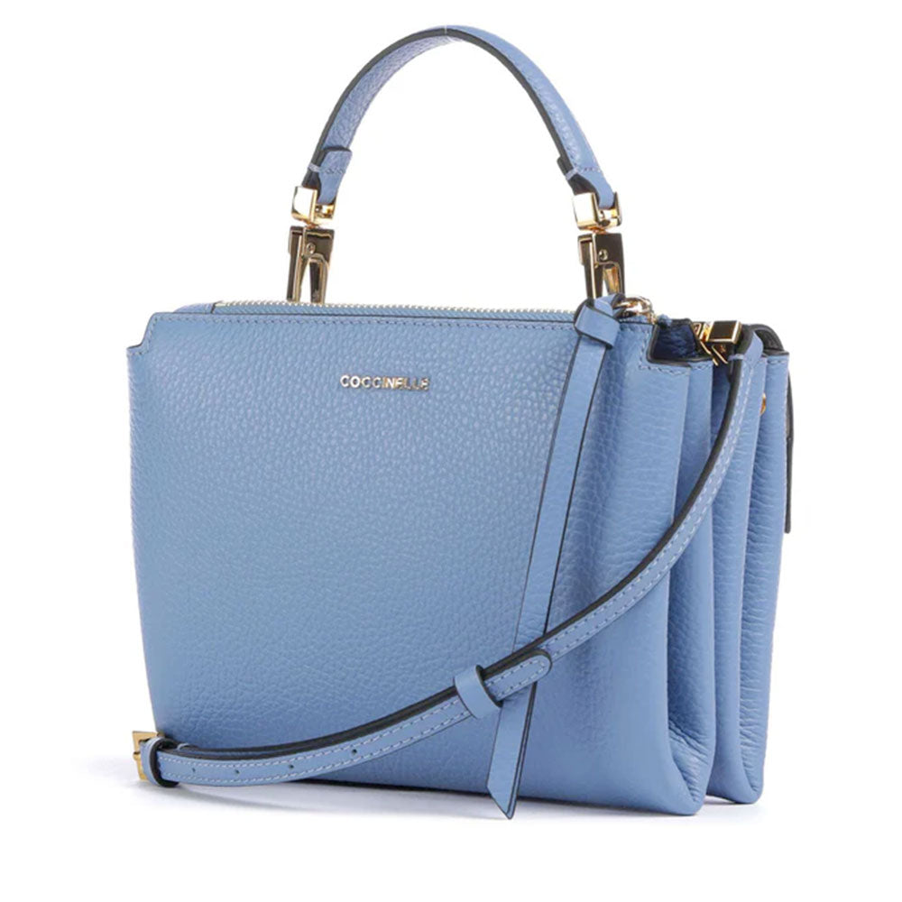 Borsa Donna a Mano con Tracolla COCCINELLE Linea Arlettis in Pelle colore Azul