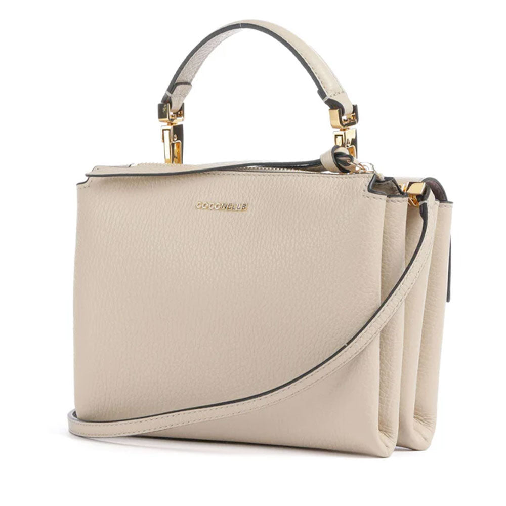 Borsa Donna a Mano con Tracolla COCCINELLE Linea Arlettis in Pelle colore Sandshell