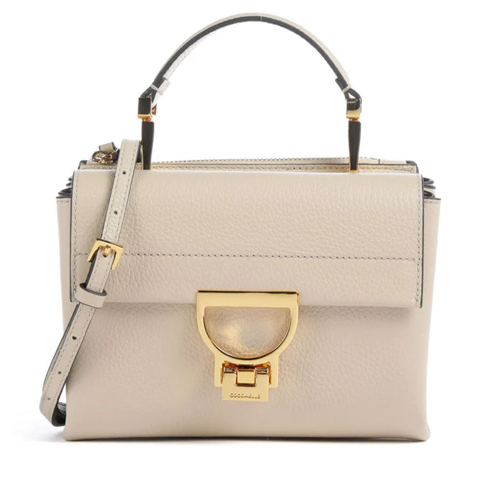 Borsa Donna a Mano con Tracolla COCCINELLE Linea Arlettis in Pelle colore Sandshell