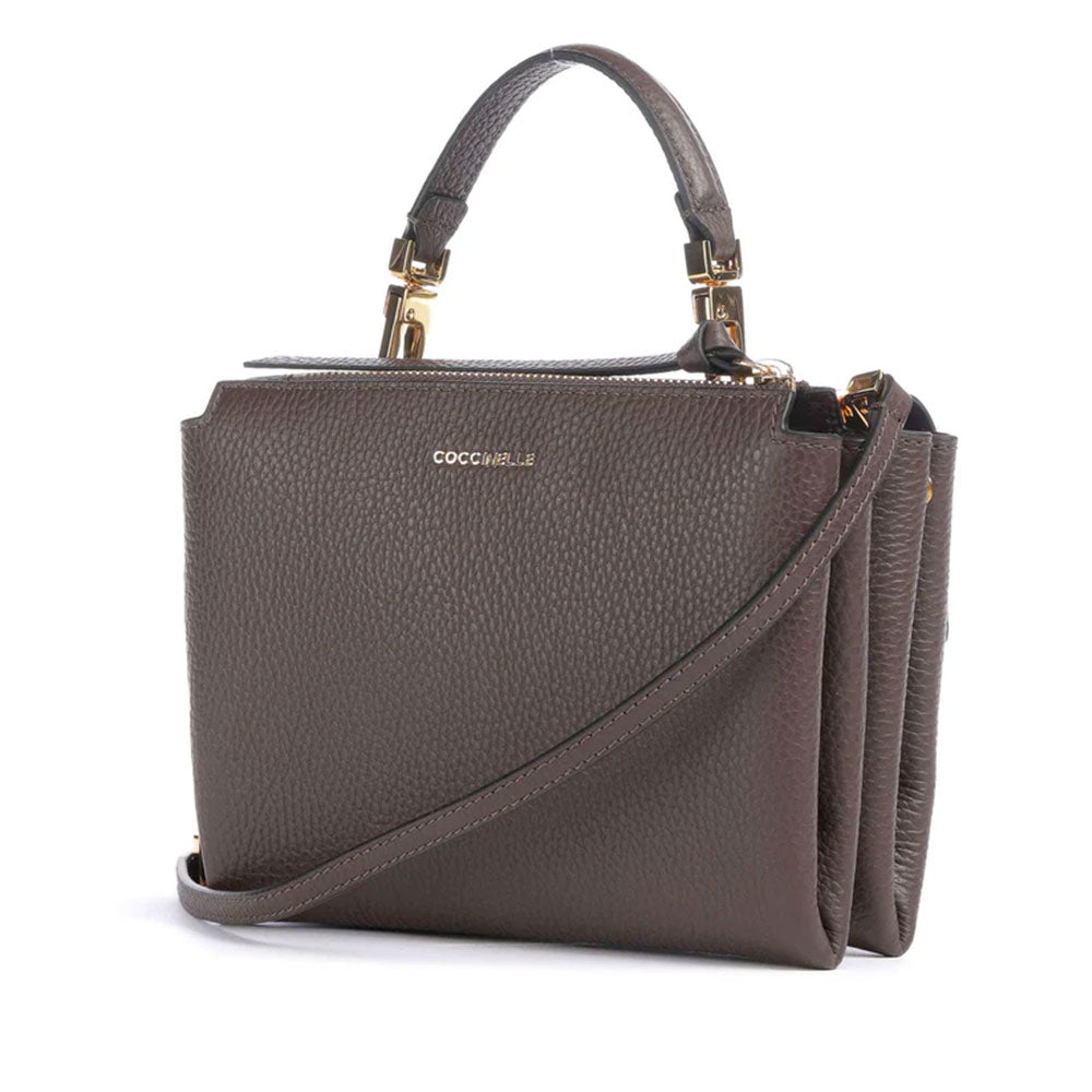 Borsa Donna a Mano con Tracolla COCCINELLE Linea Arlettis in Pelle colore Brunette
