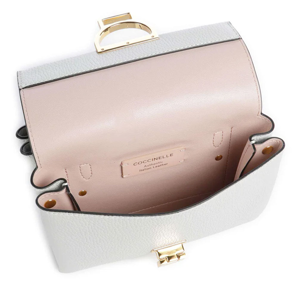 Borsa Donna a Mano con Tracolla COCCINELLE Linea Arlettis in Pelle colore Snow