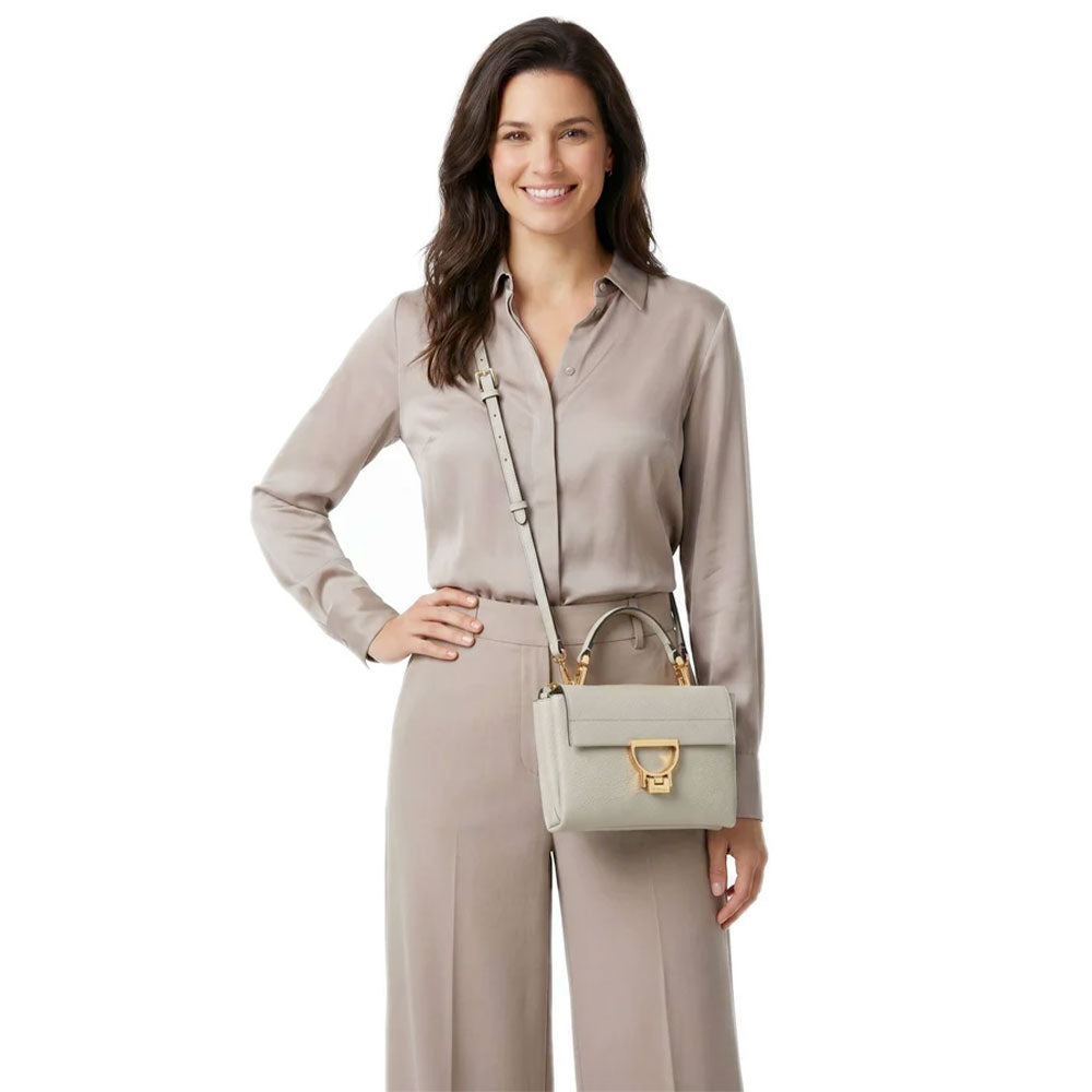 Borsa Donna a Mano con Tracolla COCCINELLE Linea Arlettis in Pelle colore Greenery