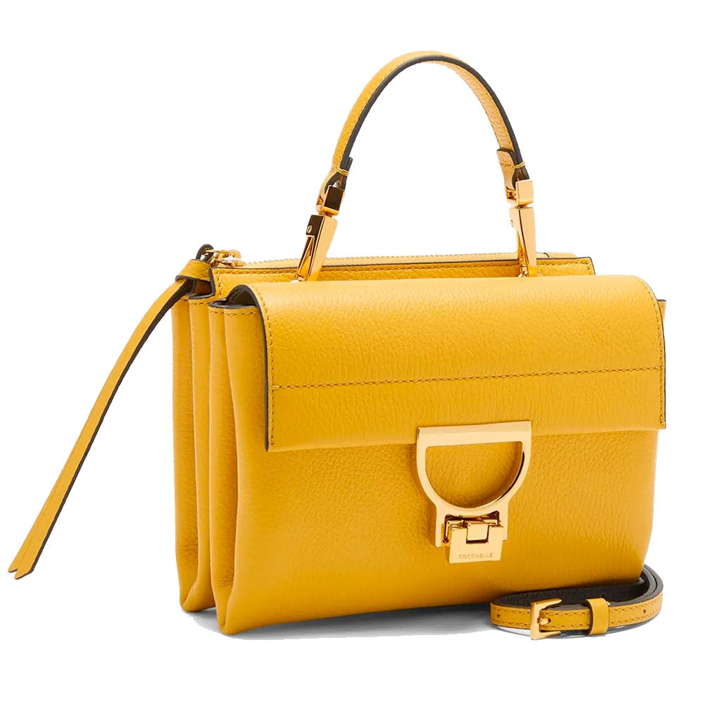Damen-Henkeltasche mit Umhängeriemen COCCINELLE Modell Arlettis aus Leder in Soleado