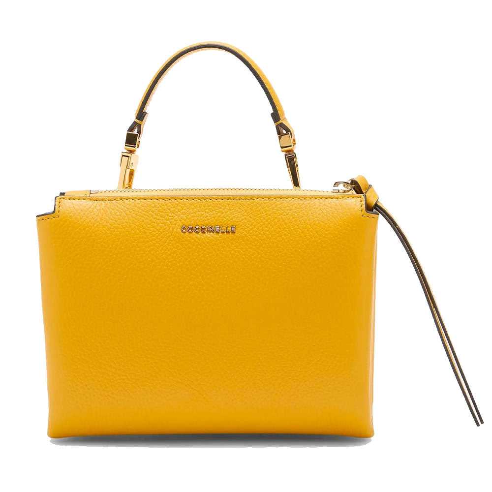 Damen-Henkeltasche mit Umhängeriemen COCCINELLE Modell Arlettis aus Leder in Soleado