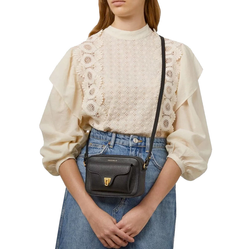 Borsa Donna a Tracolla COCCINELLE in Pelle Nera linea Beat Soft Mini