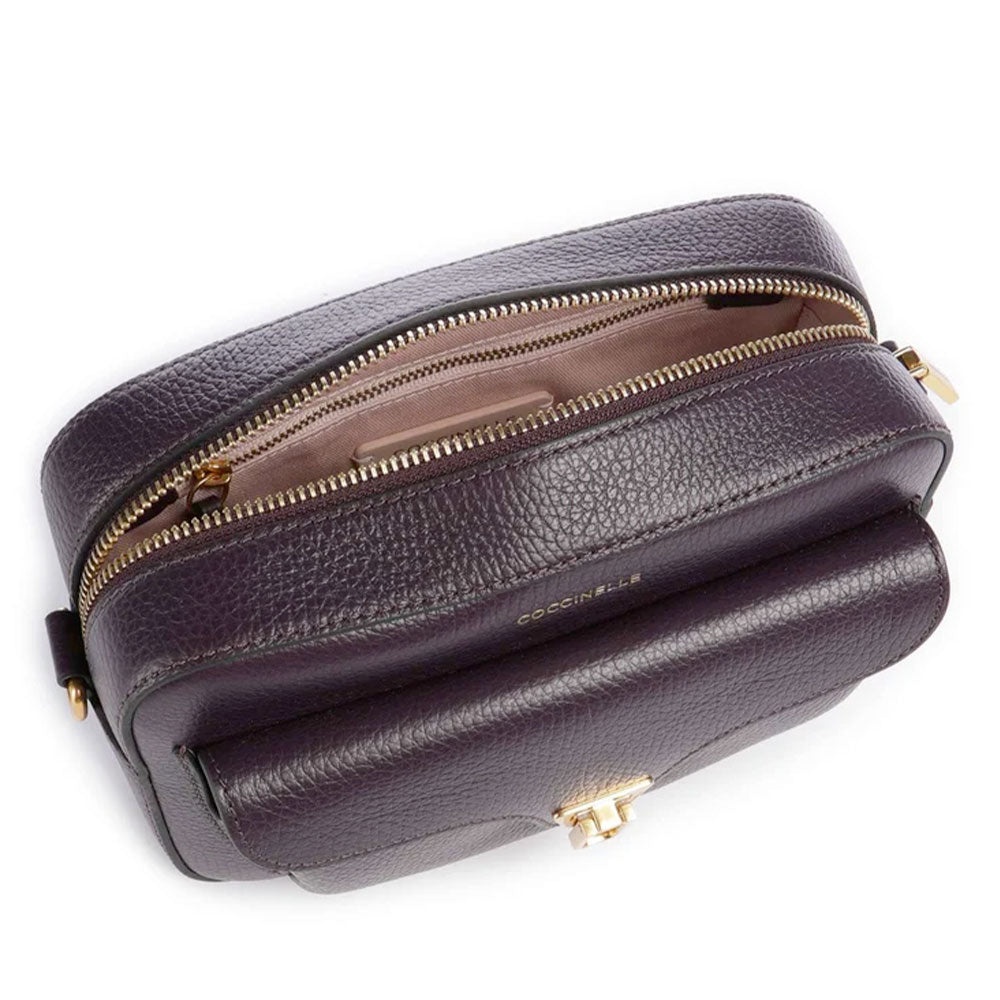 Borsa Donna a Tracolla COCCINELLE in Pelle Colore Prune linea Beat Soft - E1NOF150201