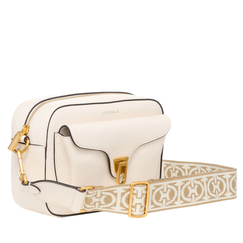 Borsa Donna a Tracolla COCCINELLE in Pelle Colore Blanco linea Beat Soft - E1NOF150201