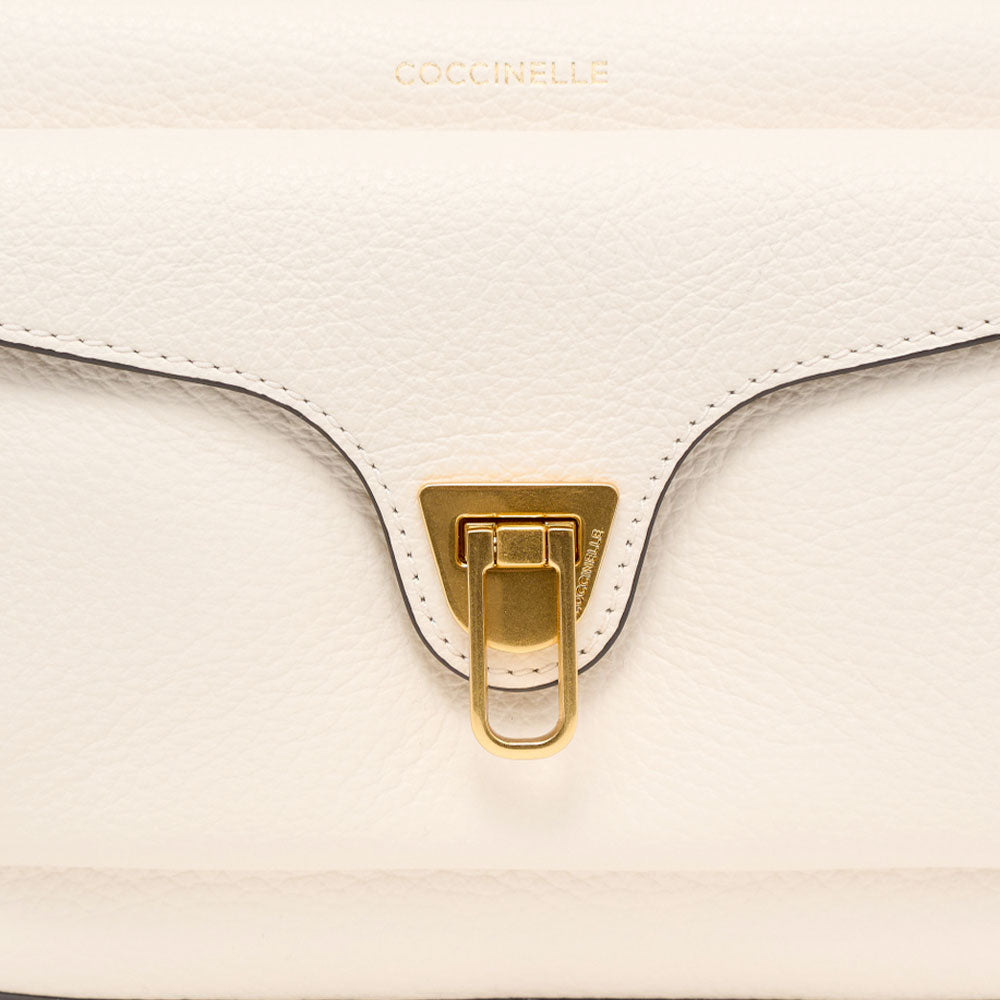 Borsa Donna a Tracolla COCCINELLE in Pelle Colore Blanco linea Beat Soft - E1NOF150201