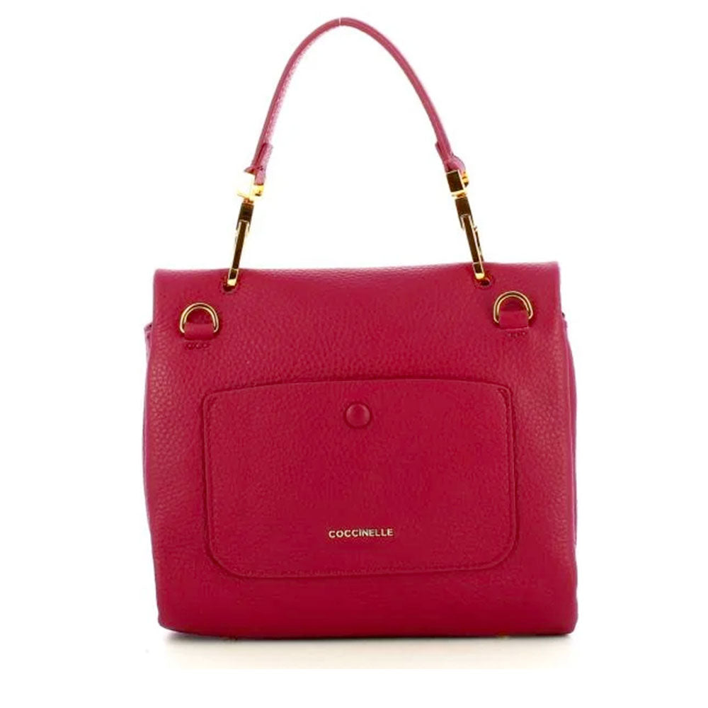 Borsa Donna a Mano con Tracolla COCCINELLE in Pelle Linea Neo Firenze Colore Garnet Red