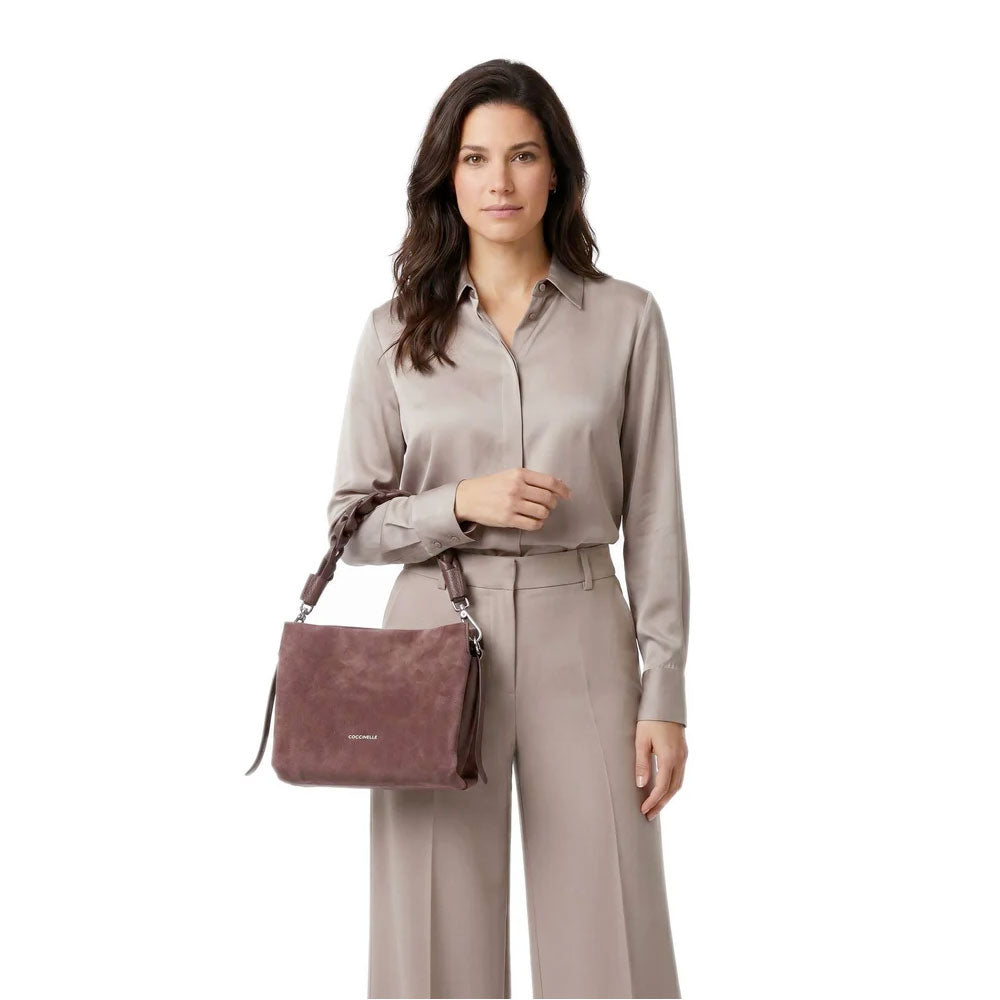 Borsa Donna a Mano COCCINELLE linea Boheme Small Suede Colore Berry