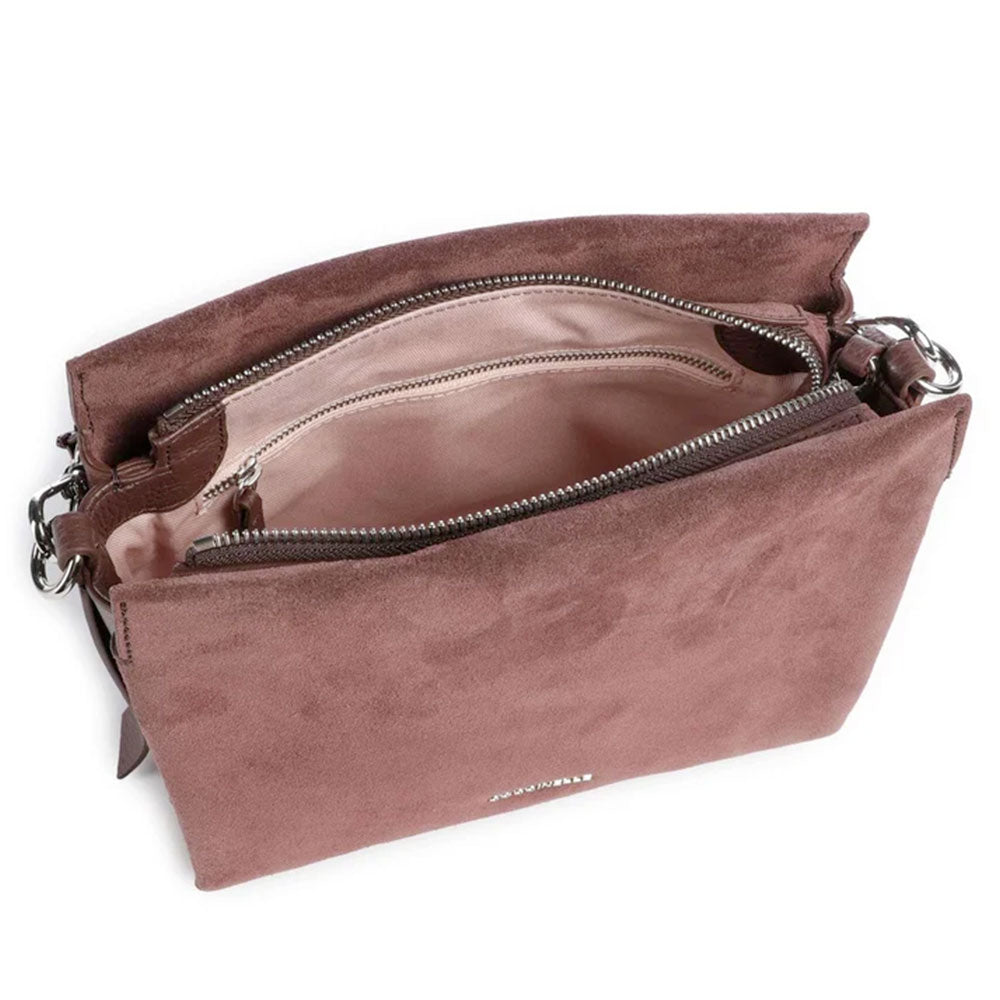 Damen-Henkeltasche COCCINELLE Modell Boheme Small aus Suede in Berry