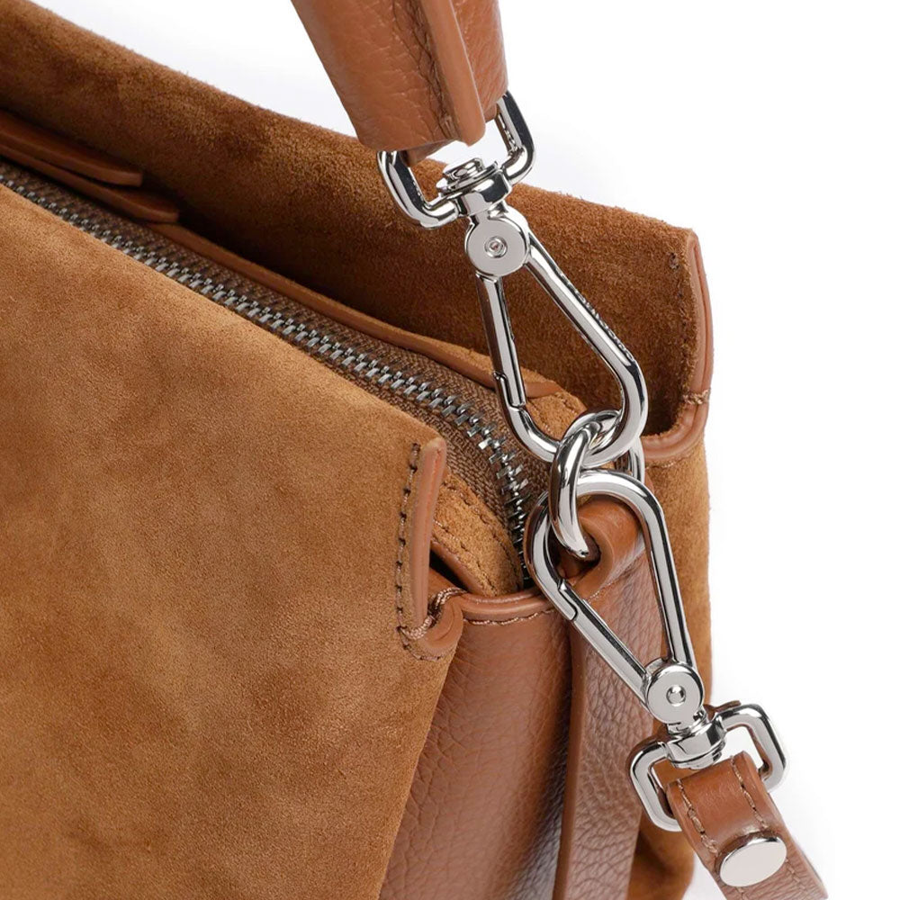 Damen-Henkeltasche COCCINELLE Modell Boheme Small aus Suede in Cognac