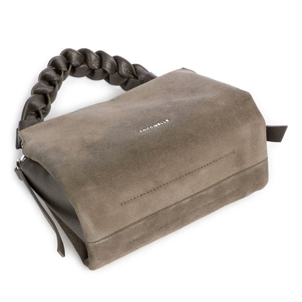 Damen-Henkeltasche COCCINELLE Modell Boheme Small aus Suede in Fango
