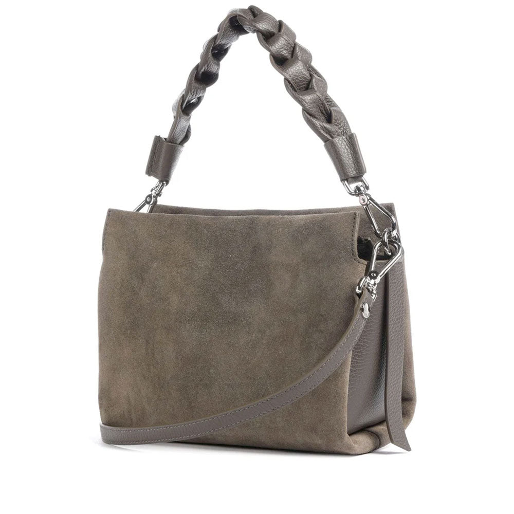 Damen-Henkeltasche COCCINELLE Modell Boheme Small aus Suede in Fango