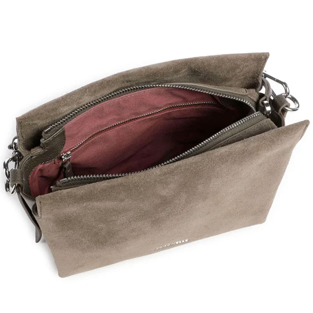 Damen-Henkeltasche COCCINELLE Modell Boheme Small aus Suede in Fango