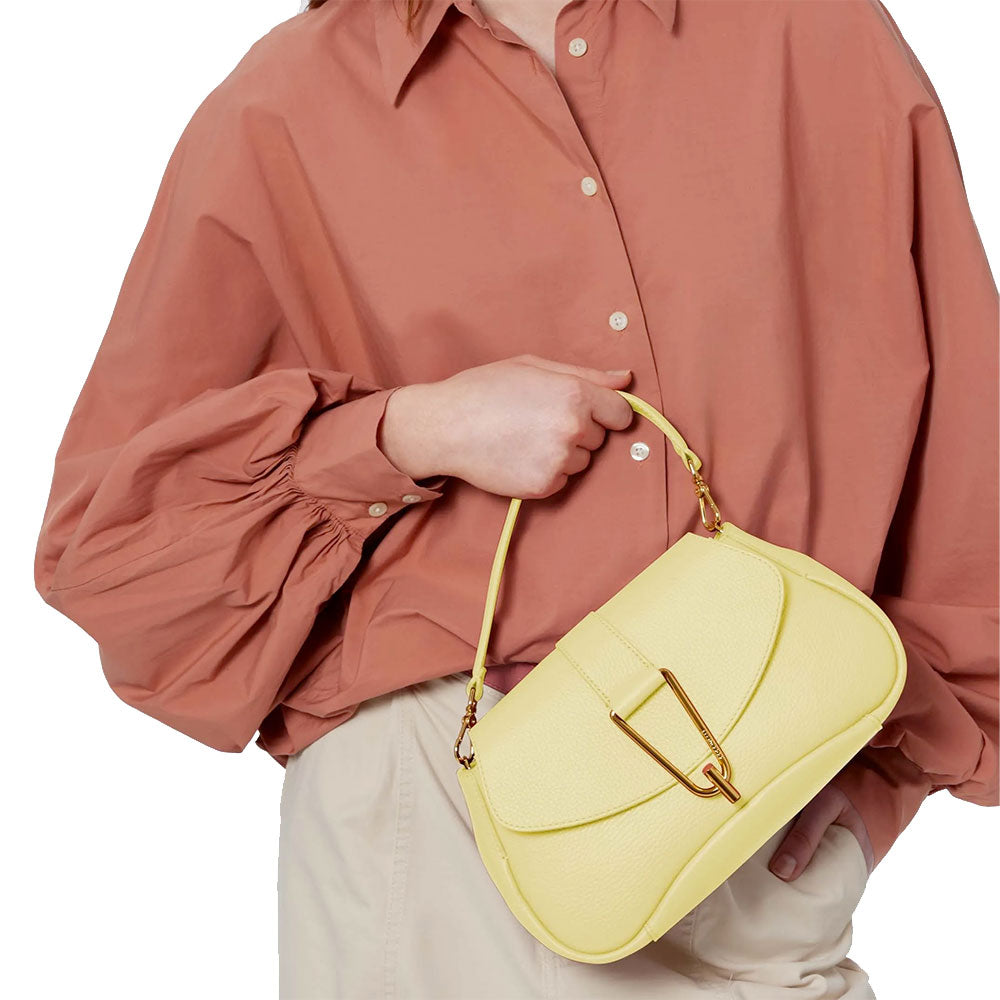 Borsa Donna a Mano con Tracolla COCCINELLE in Pelle linea Himma colore Lime Wash