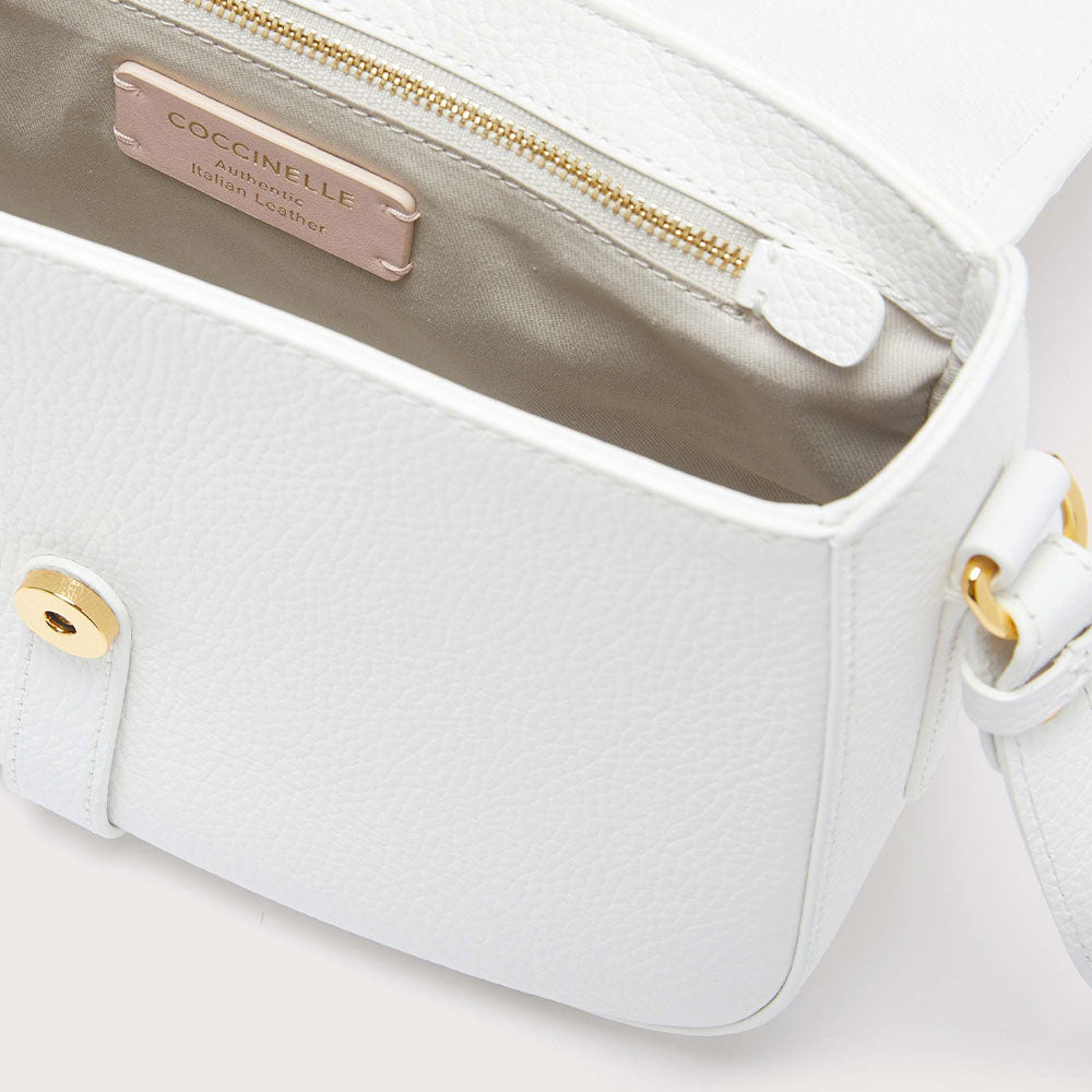 Borsa Donna a Tracolla COCCINELLE in Pelle Linea Magalù colore Brillant White