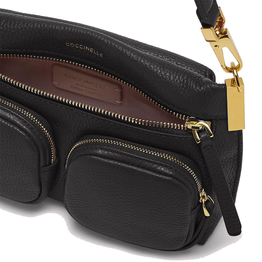 Borsa Donna a Mano con Tracolla COCCINELLE linea Hyle Small in Pelle Nera