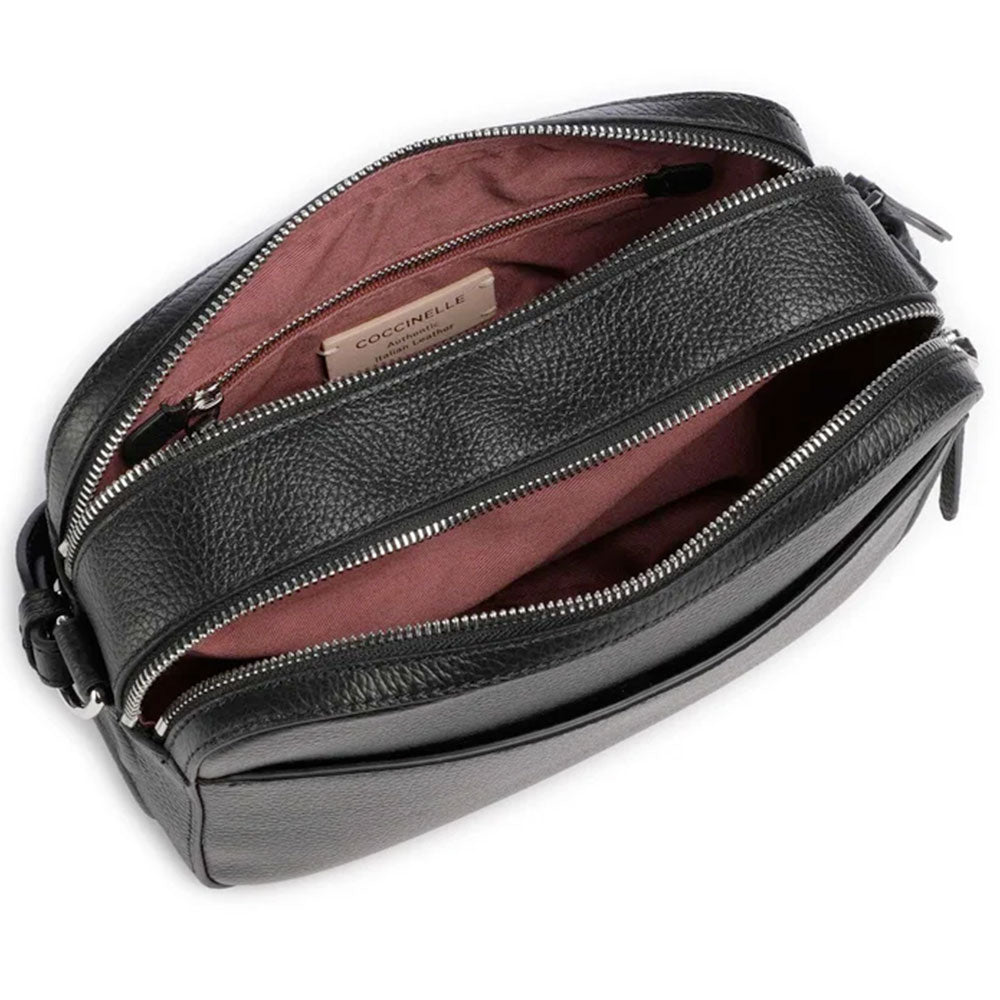 Women's Leather Camera Crossbody Bag COCCINELLE Myrtha in Black