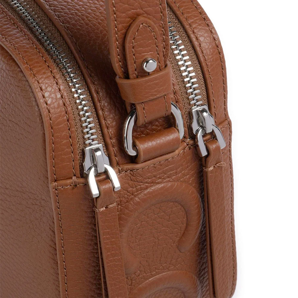 Borsa Donna Camera Bag a Tracolla COCCINELLE in Pelle Linea Myrtha colore Cognac