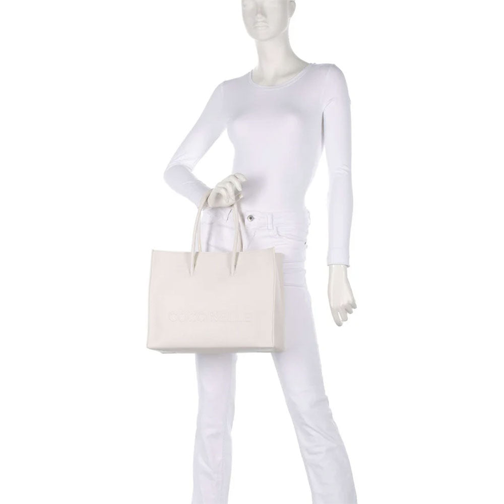 Borsa Donna a Spalla COCCINELLE in Pelle Linea Myrtha colore Blanco