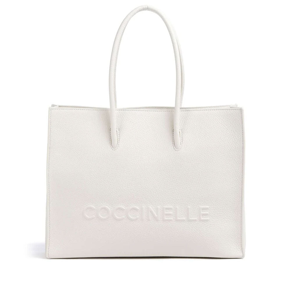 Borsa Donna a Spalla COCCINELLE in Pelle Linea Myrtha colore Blanco