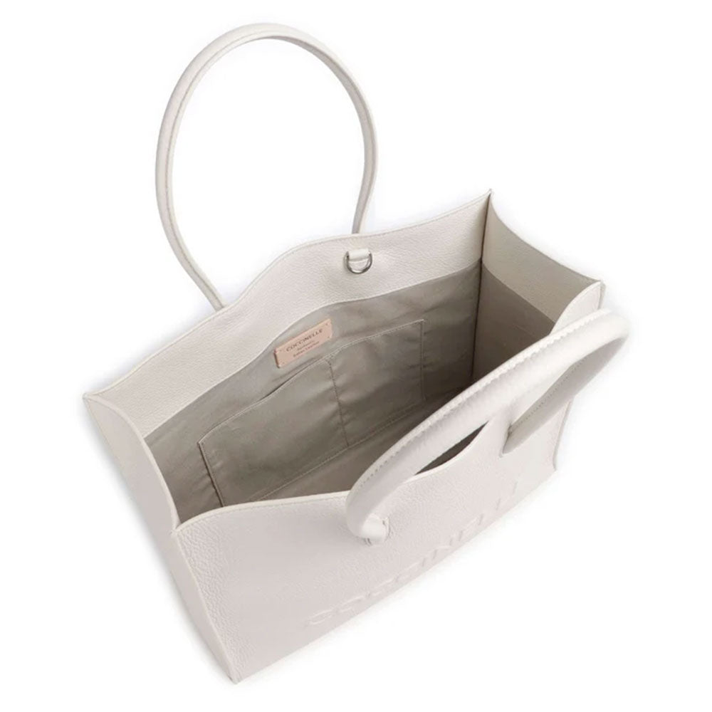 Borsa Donna a Spalla COCCINELLE in Pelle Linea Myrtha colore Blanco