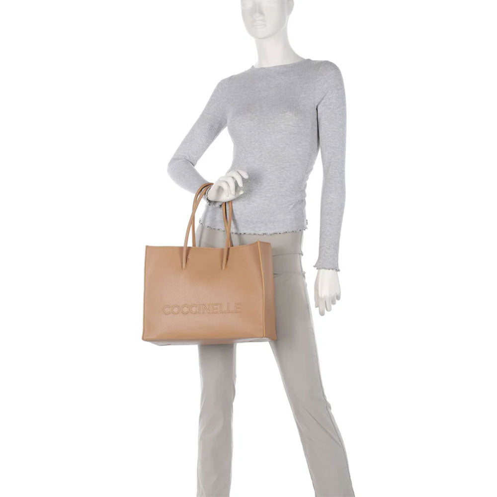 Borsa Donna a Spalla COCCINELLE in Pelle Linea Myrtha colore Skin