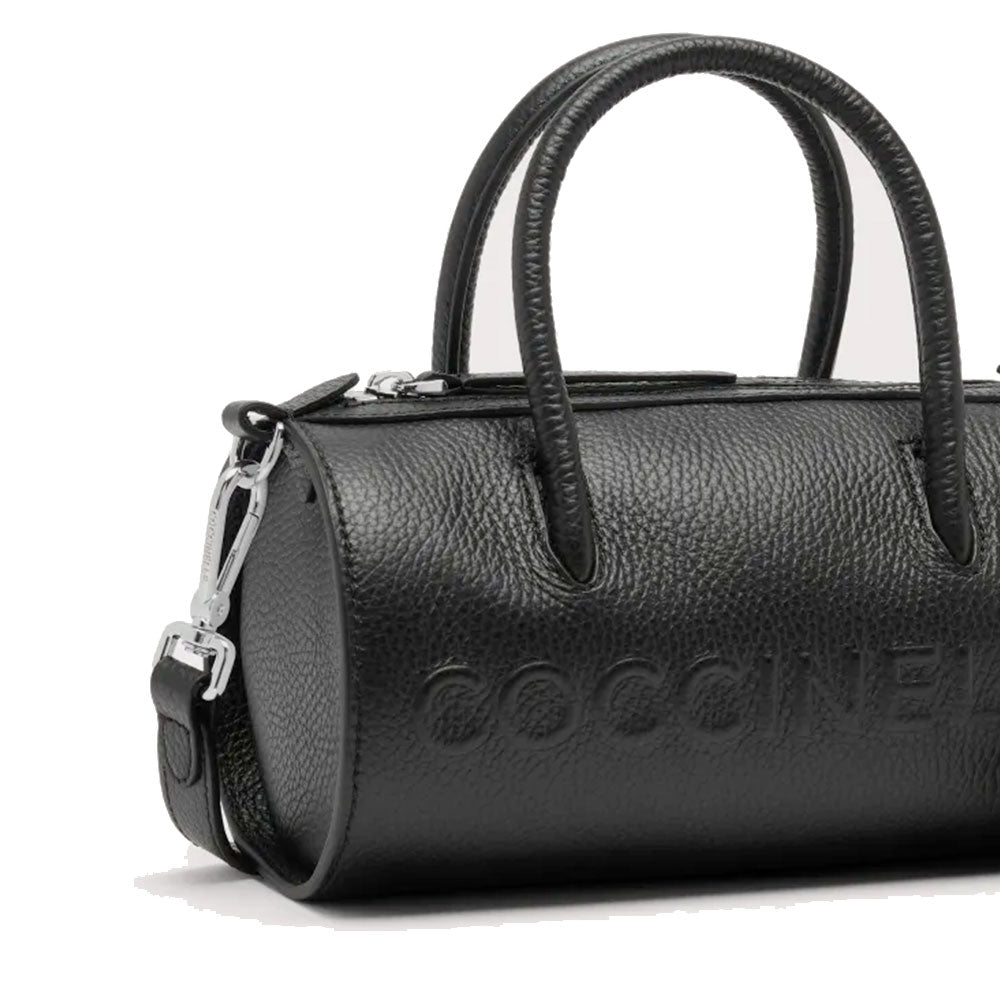 Women's Black Leather Bowling Handbag COCCINELLE Myrtha