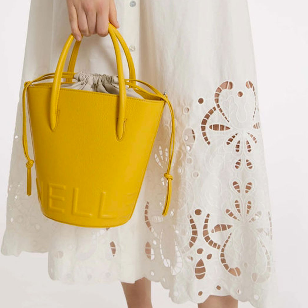 Borsa Donna a Mano a Secchiello COCCINELLE in Pelle Linea Myrtha colore Soleado