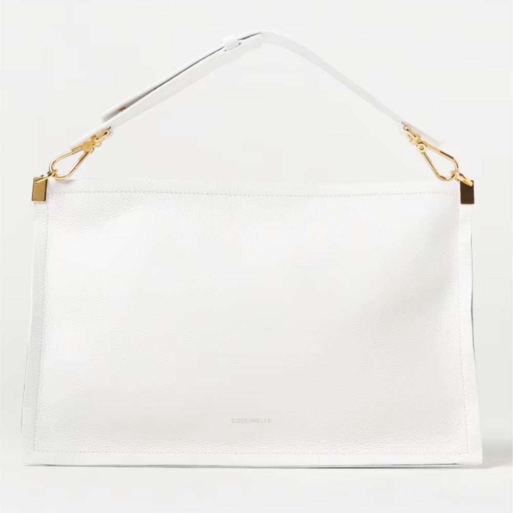 Borsa Donna a Mano Media COCCINELLE in Pelle linea Spin colore Brillant White - Celadon Green