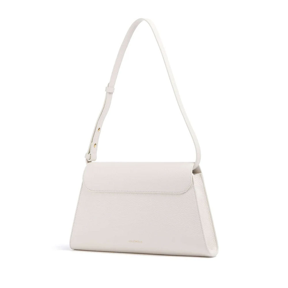 Borsa Donna a Spalla COCCINELLE in Pelle Colore Blanco linea Dew Medium