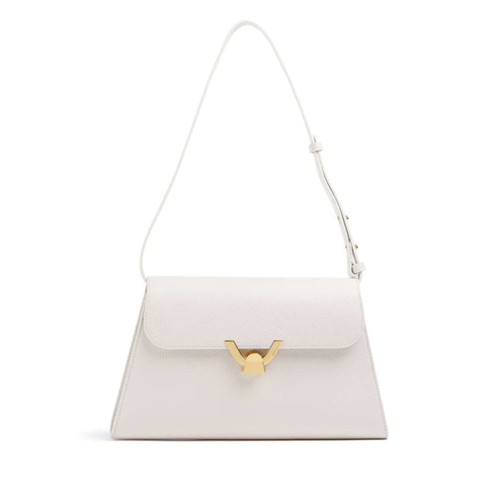 Borsa Donna a Spalla COCCINELLE in Pelle Colore Blanco linea Dew Medium