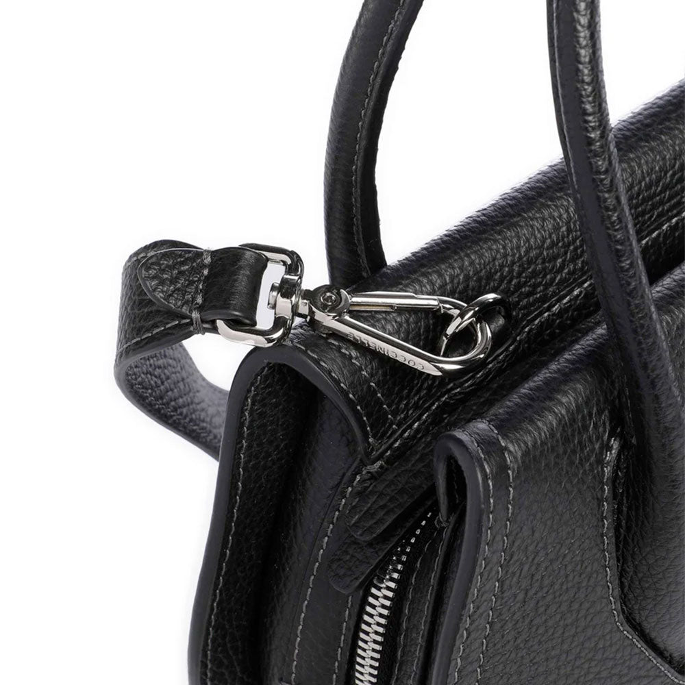 Women's Small Black Leather Handbag COCCINELLE Lord