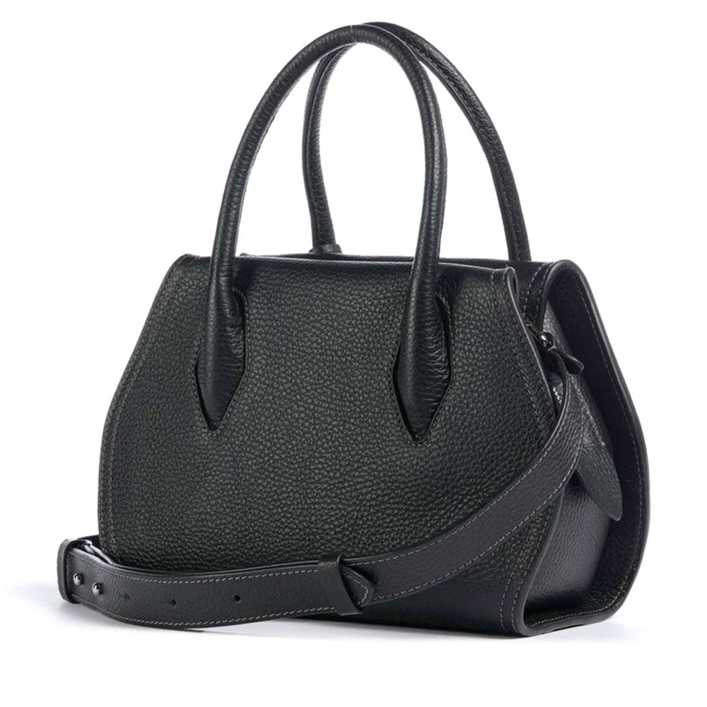 Women's Small Black Leather Handbag COCCINELLE Lord