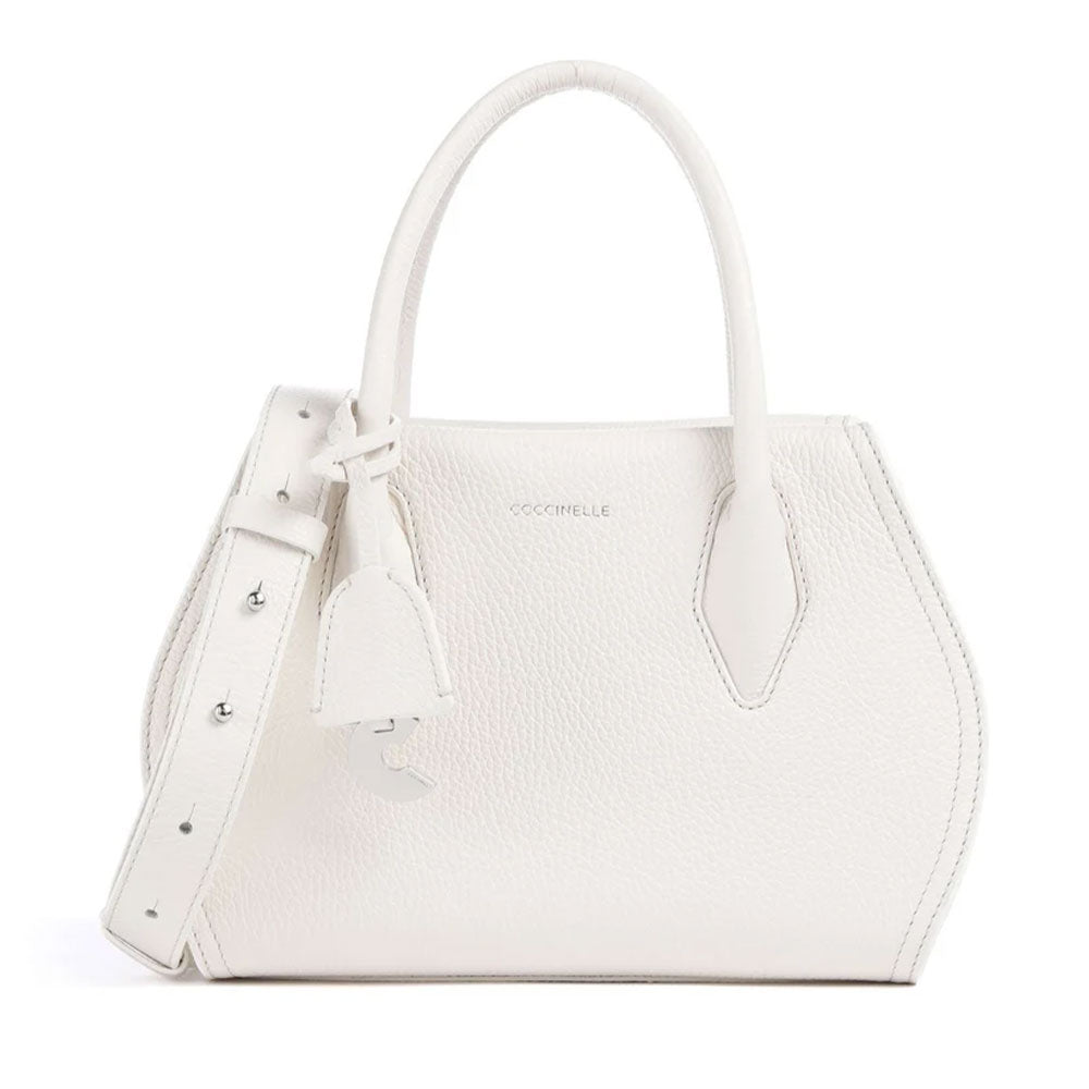Borsa Donna a Mano COCCINELLE in Pelle Linea Lord colore Blanco Misura Small