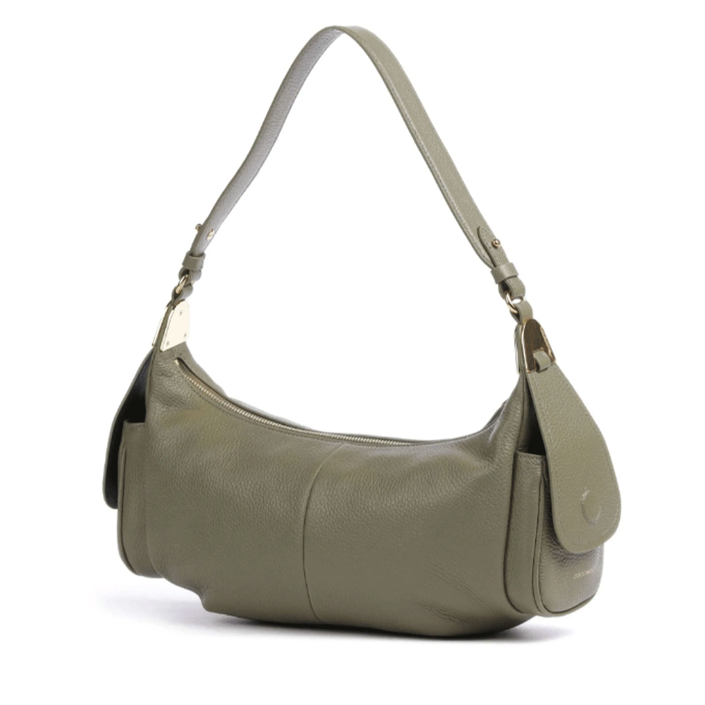 Borsa Donna a Spalla COCCINELLE in Pelle Colore Laurel Green linea Campus Large